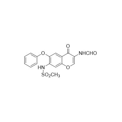 N-(3-Formamido-4-oxo-6-fenoxi-4H-cromen-7-il)metanosulfonamida N-[7-(Metanosulfonamido)-4-oxo-6-fenoxi-4H-cromen-3-il]formamida